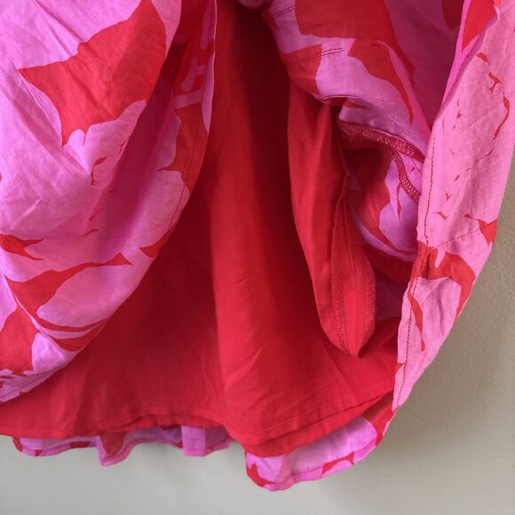 Vineyard Vines Women’s 16 Pink Red Tropical Mini Skirt Pleated Lined - Picture 4 of 6